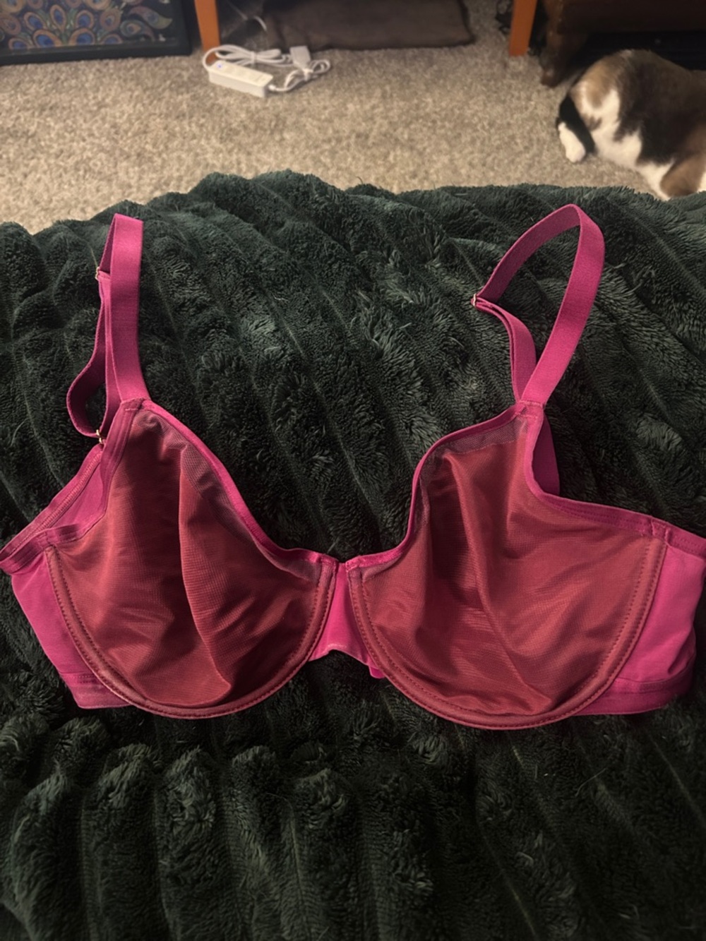 Soma Unbelievable Lift Perfect Coverage Sheer Unlined Fuchsia Bra